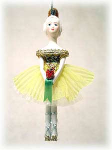 Buy Ballerina Ornament, Cloth/Porcelain, 4" at GoldenCockerel.com
