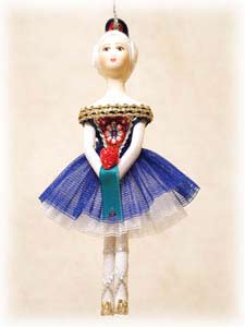 Buy Ballerina Ornament, Cloth/Porcelain, 4" at GoldenCockerel.com