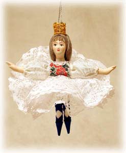 Buy Ballerina Ornament, Cloth/Porcelain, 4" at GoldenCockerel.com