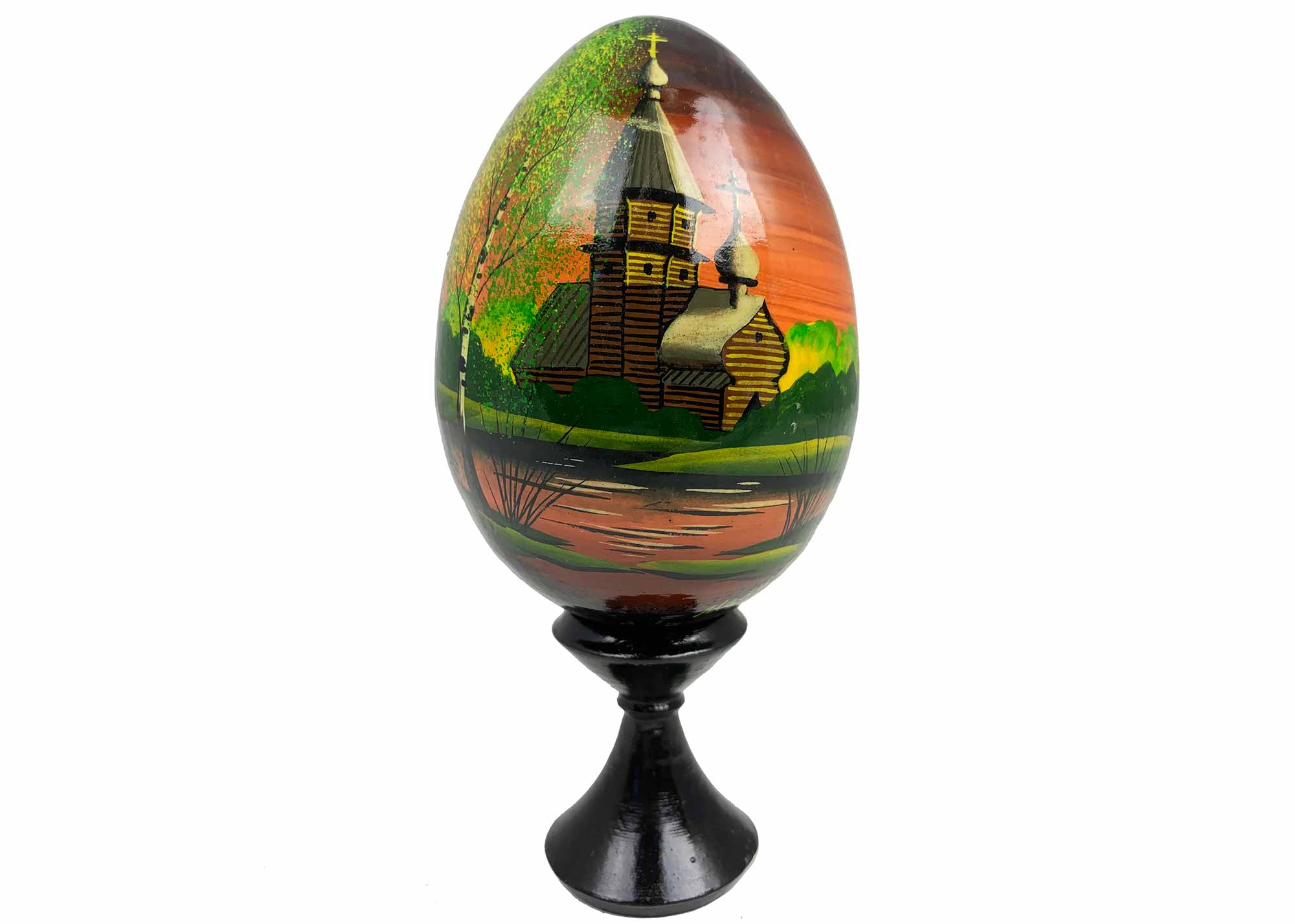 Buy Vintage Scenic Landscape Egg w/ Stand 2.75" at GoldenCockerel.com