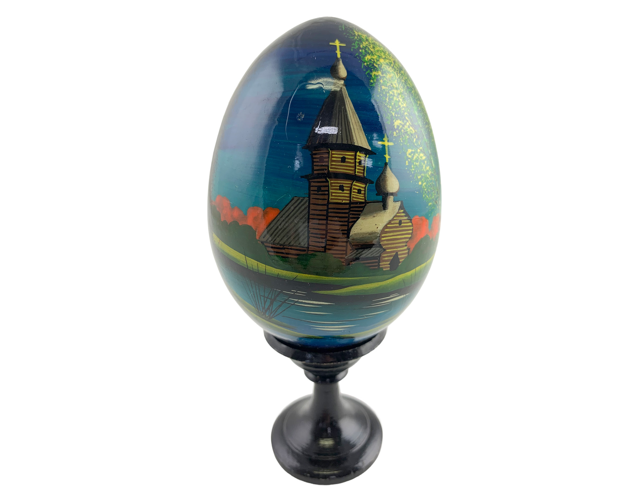Buy Vintage 4" Scenic Landscape Egg with Stand at GoldenCockerel.com