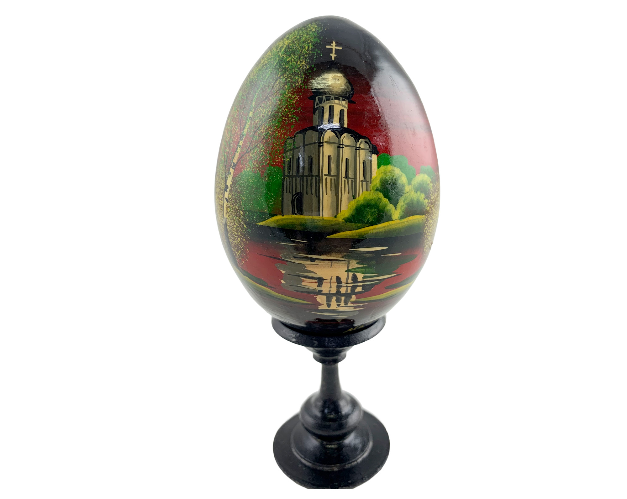 Buy Vintage 4" Scenic Landscape Egg with Stand at GoldenCockerel.com