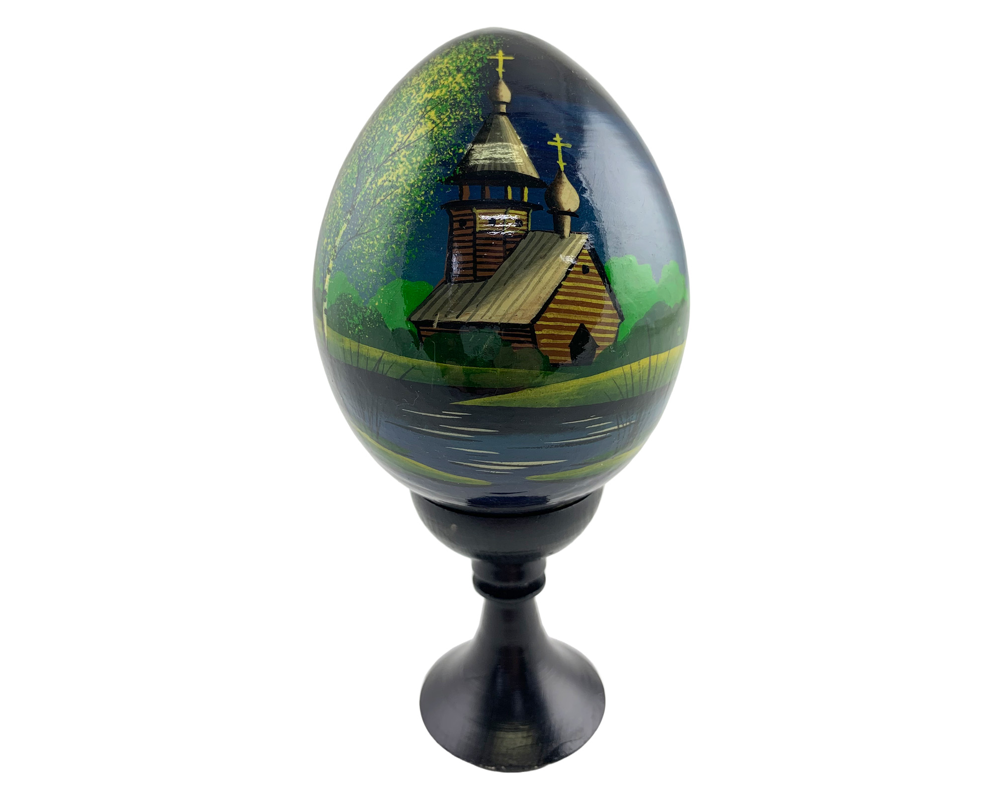 Buy Vintage 4" Scenic Landscape Egg with Stand at GoldenCockerel.com