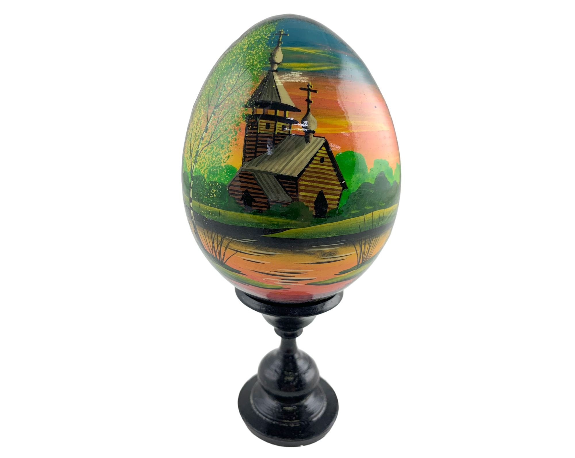 Buy Vintage 4" Scenic Landscape Egg with Stand at GoldenCockerel.com
