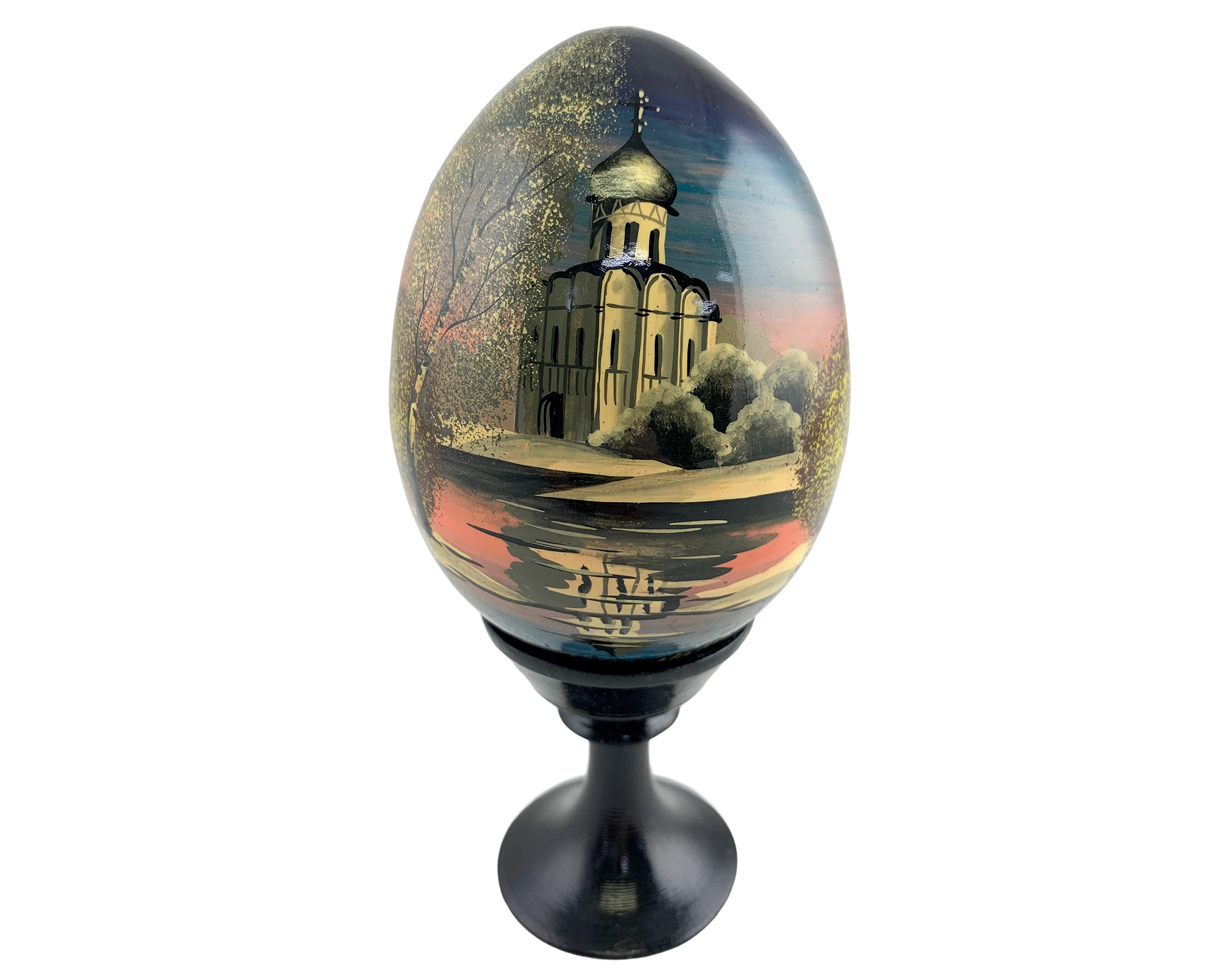 Buy Vintage 4" Scenic Landscape Egg with Stand at GoldenCockerel.com