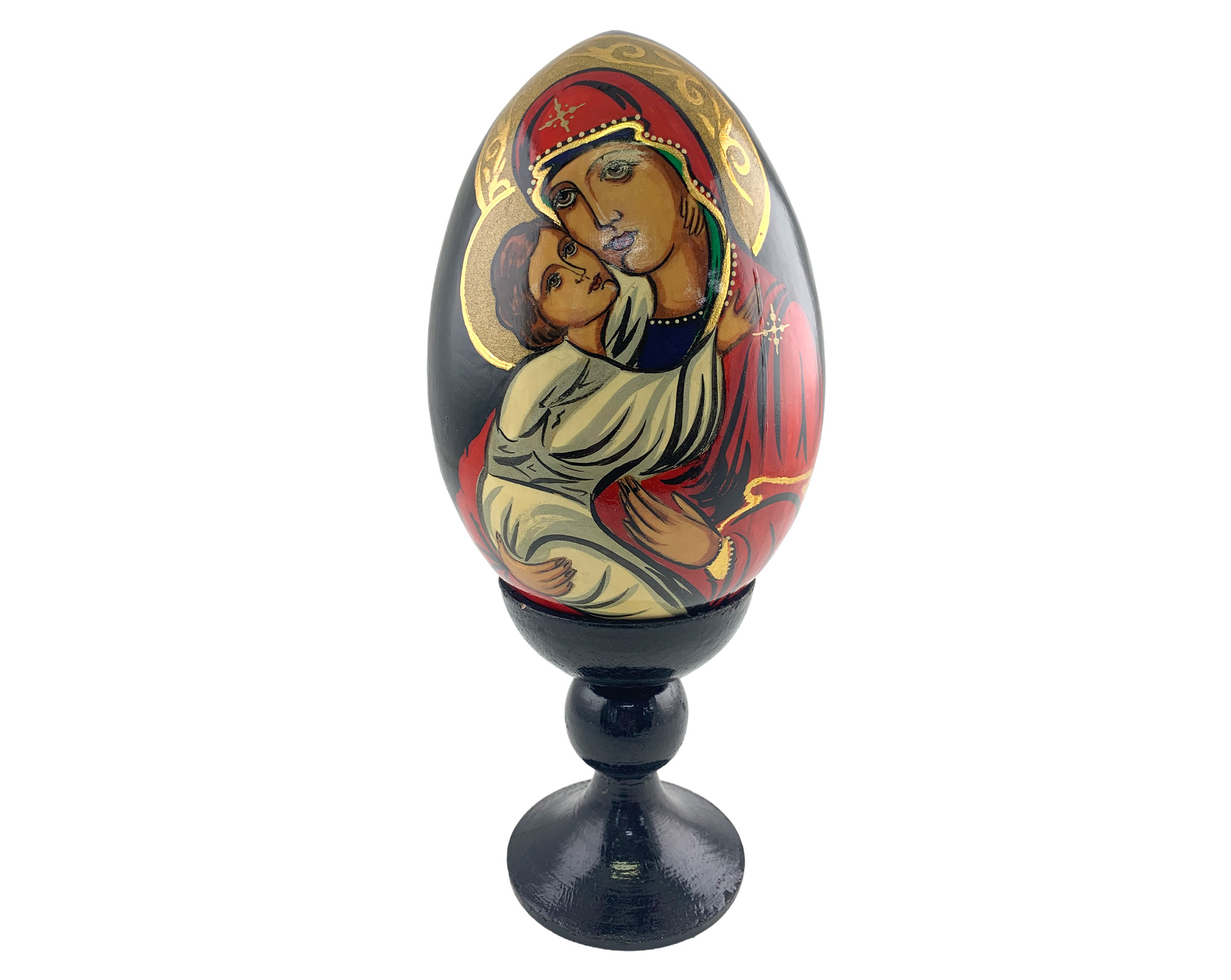 Buy Vintage 7" Large Orthodox Icon Egg with Gold Foil and Stand at GoldenCockerel.com