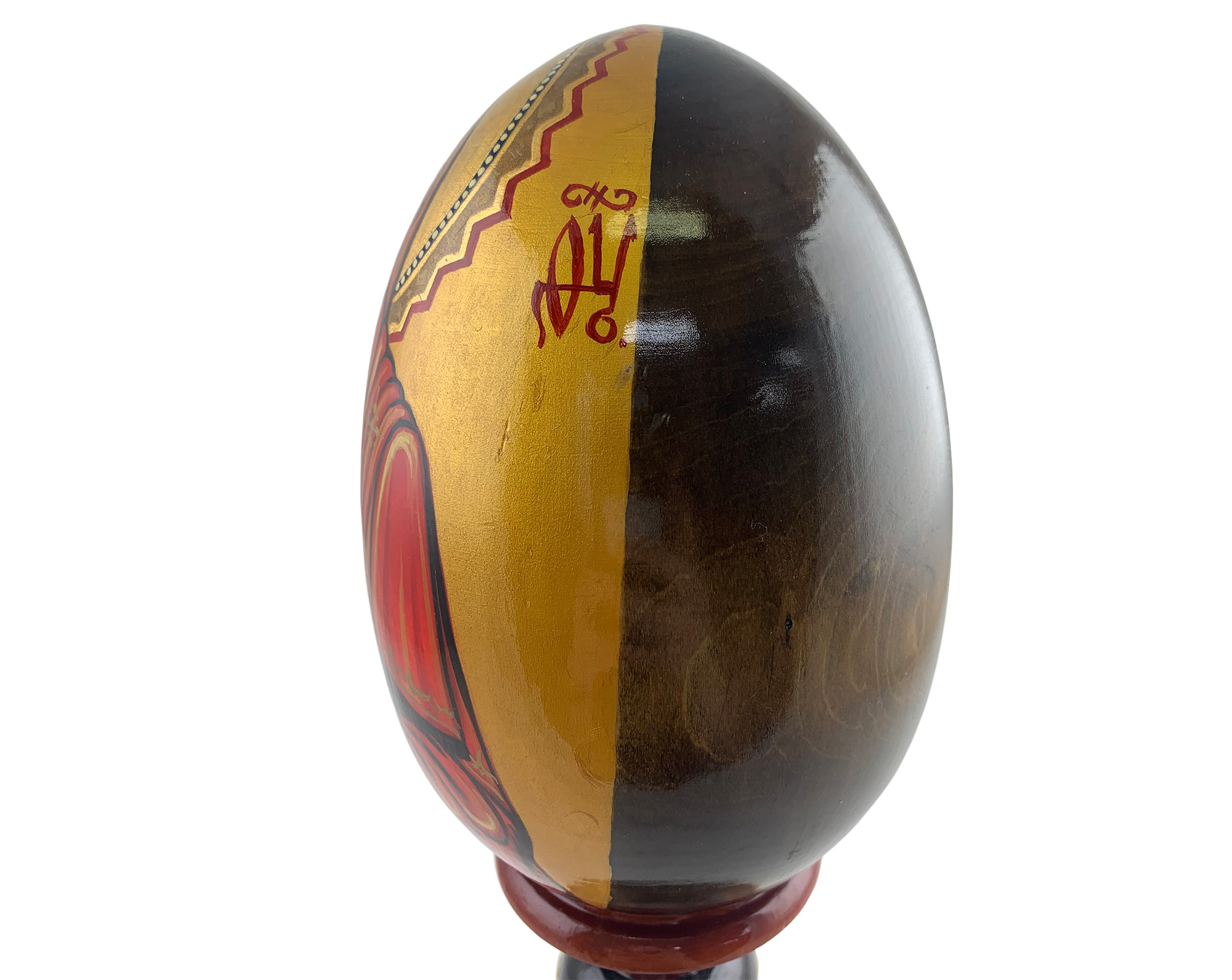 Buy Vintage 7" Large Orthodox Icon Egg with Gold Foil and Stand at GoldenCockerel.com