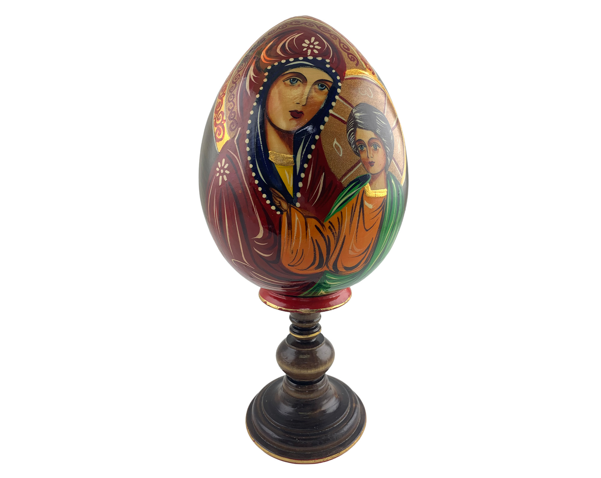 Buy Vintage 7" Large Orthodox Icon Egg with Gold Foil and Stand at GoldenCockerel.com