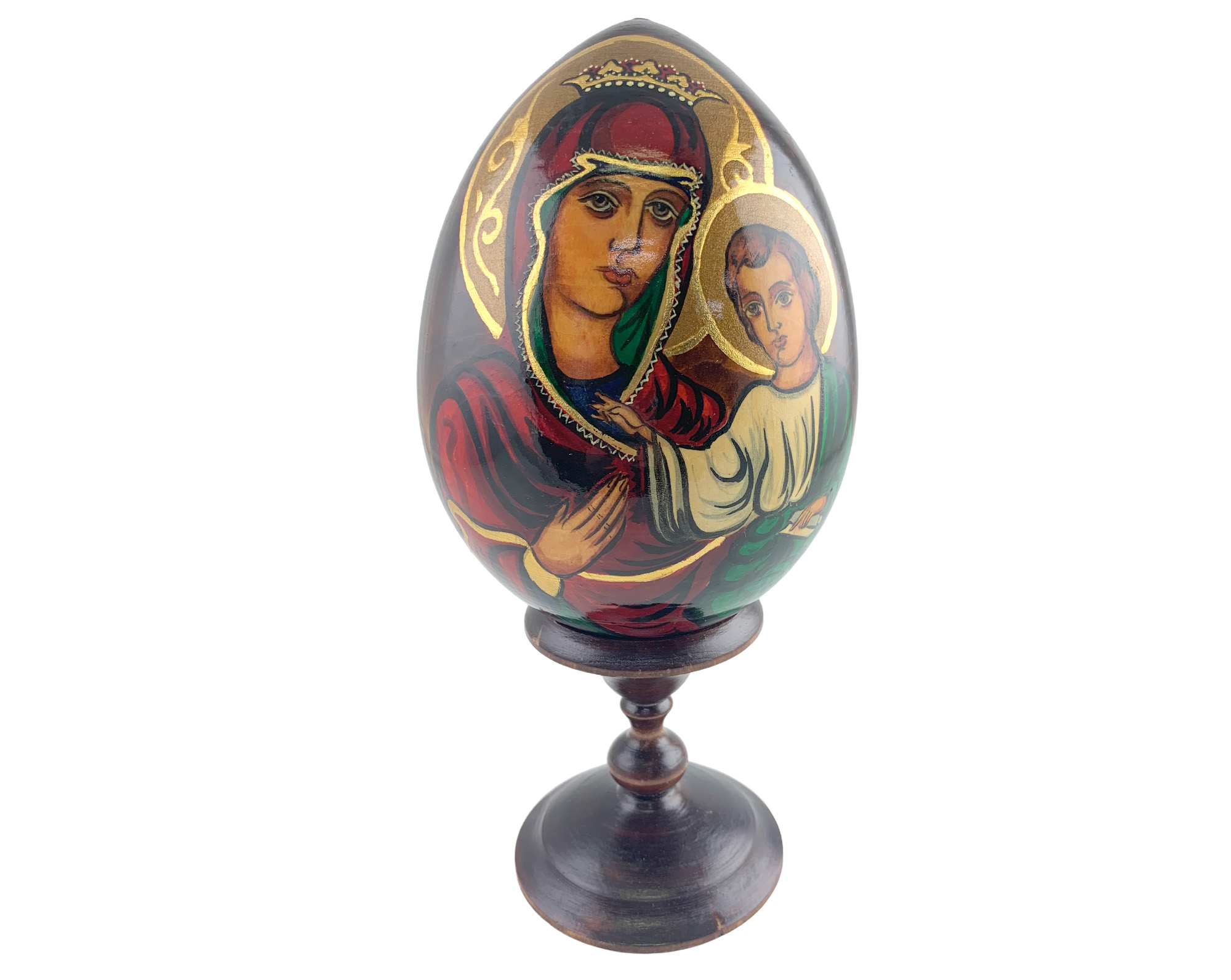 Buy Vintage 7" Large Orthodox Icon Egg with Gold Foil and Stand at GoldenCockerel.com