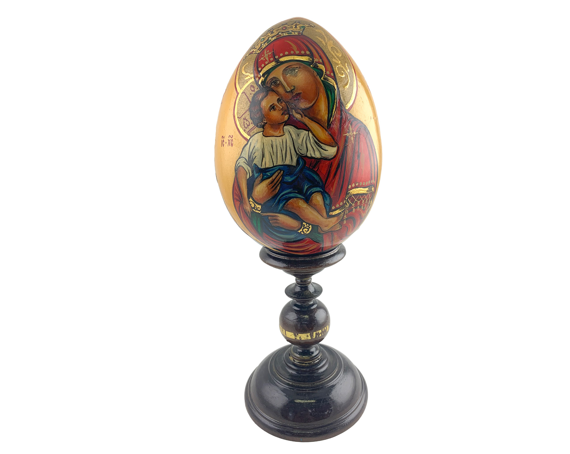 Buy Vintage 7" Large Orthodox Icon Egg with Gold Foil and Stand at GoldenCockerel.com