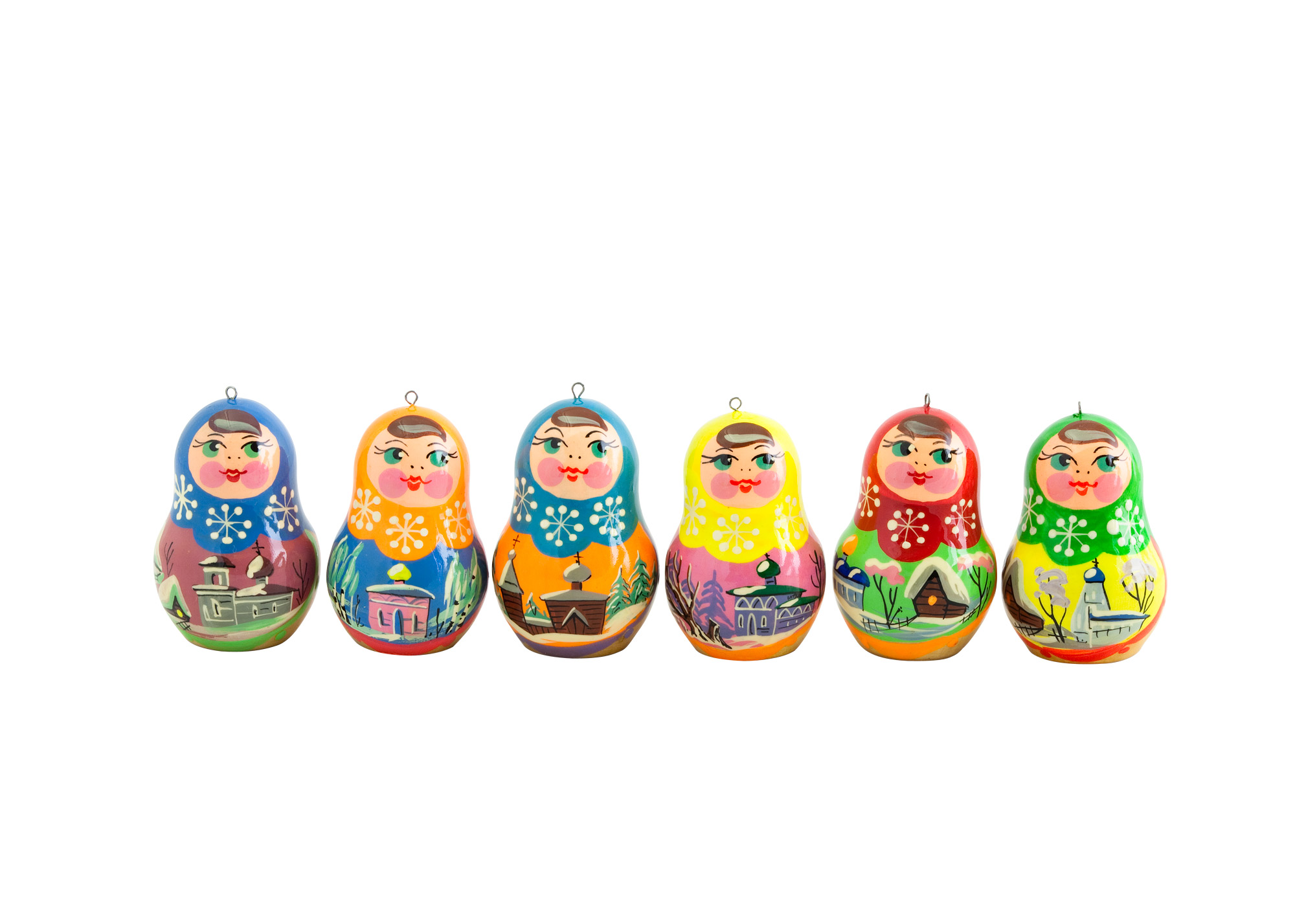 Buy Matryoshka Ornaments Set of 6 at GoldenCockerel.com