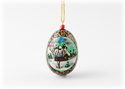 Buy Winter Landscape Egg Ornament by Zhenya at GoldenCockerel.com