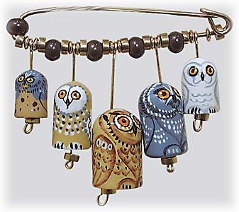 Buy Owls Lapel Pin 1.5"x2.2" at GoldenCockerel.com