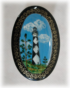 Buy Cape Lookout Lighthouse Brooch  1.6"x2.3" at GoldenCockerel.com