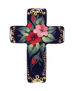 Buy Small Cross Bouquet Brooch 1.1"x1.5" at GoldenCockerel.com