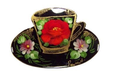 Buy Small Bouquet Teacup Brooch at GoldenCockerel.com