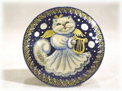 Buy Angel Kitty Brooch - Blue 2" at GoldenCockerel.com