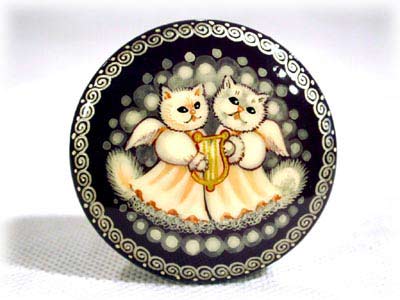 Buy Angel Kitty Brooch - Lavender 2" at GoldenCockerel.com