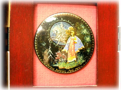 Buy Russian Fairy Tale Brooches (in triptych frame) - Set of 9 at GoldenCockerel.com