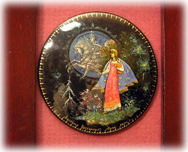 Buy Russian Fairy Tale Brooches (in triptych frame) - Set of 9 at GoldenCockerel.com