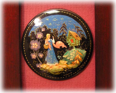 Buy Russian Fairy Tale Brooches (in triptych frame) - Set of 9 at GoldenCockerel.com