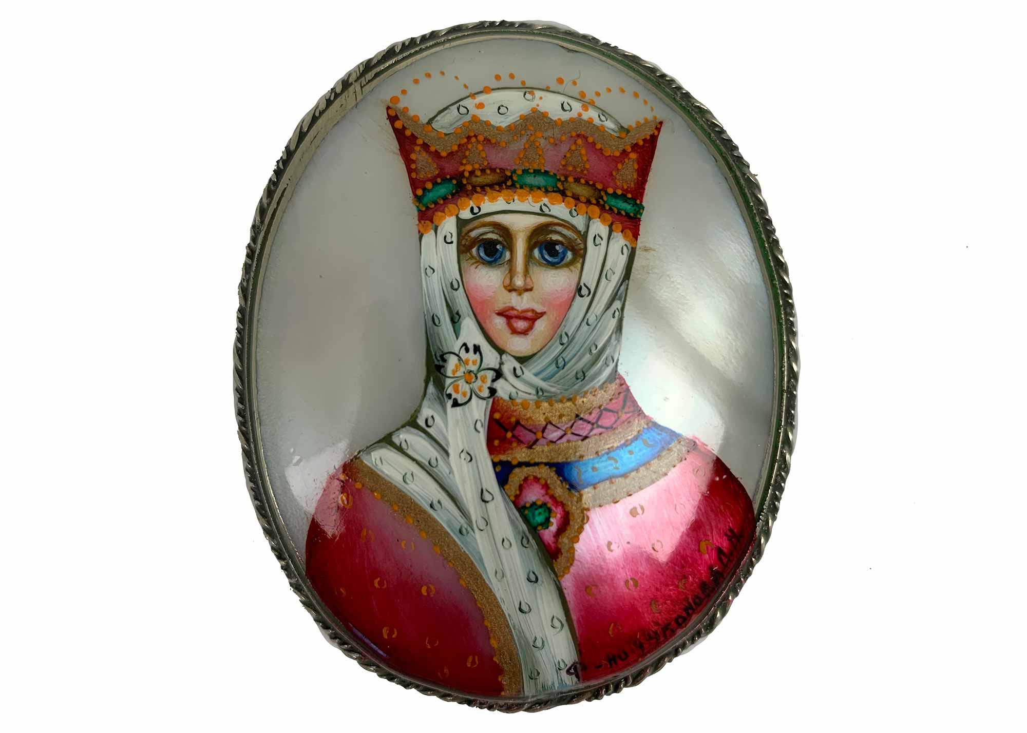 Buy Vintage Mother of Pearl Portrait Brooch Anastasia at GoldenCockerel.com