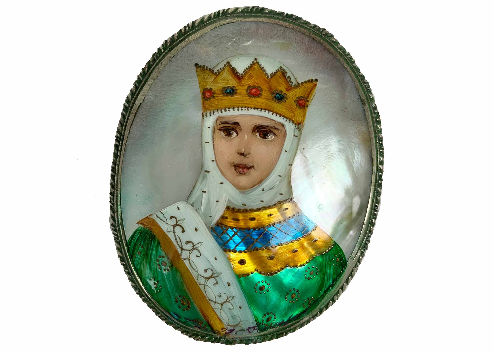 Buy Vintage Mother of Pearl Portrait Brooch Bella at GoldenCockerel.com