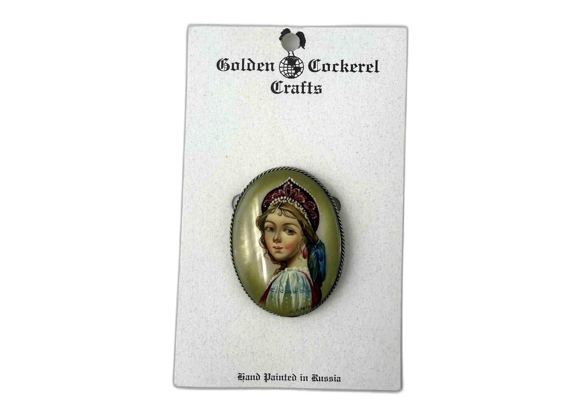 Buy Vintage "Galina" Mother-of-Pearl Portrait Brooch at GoldenCockerel.com