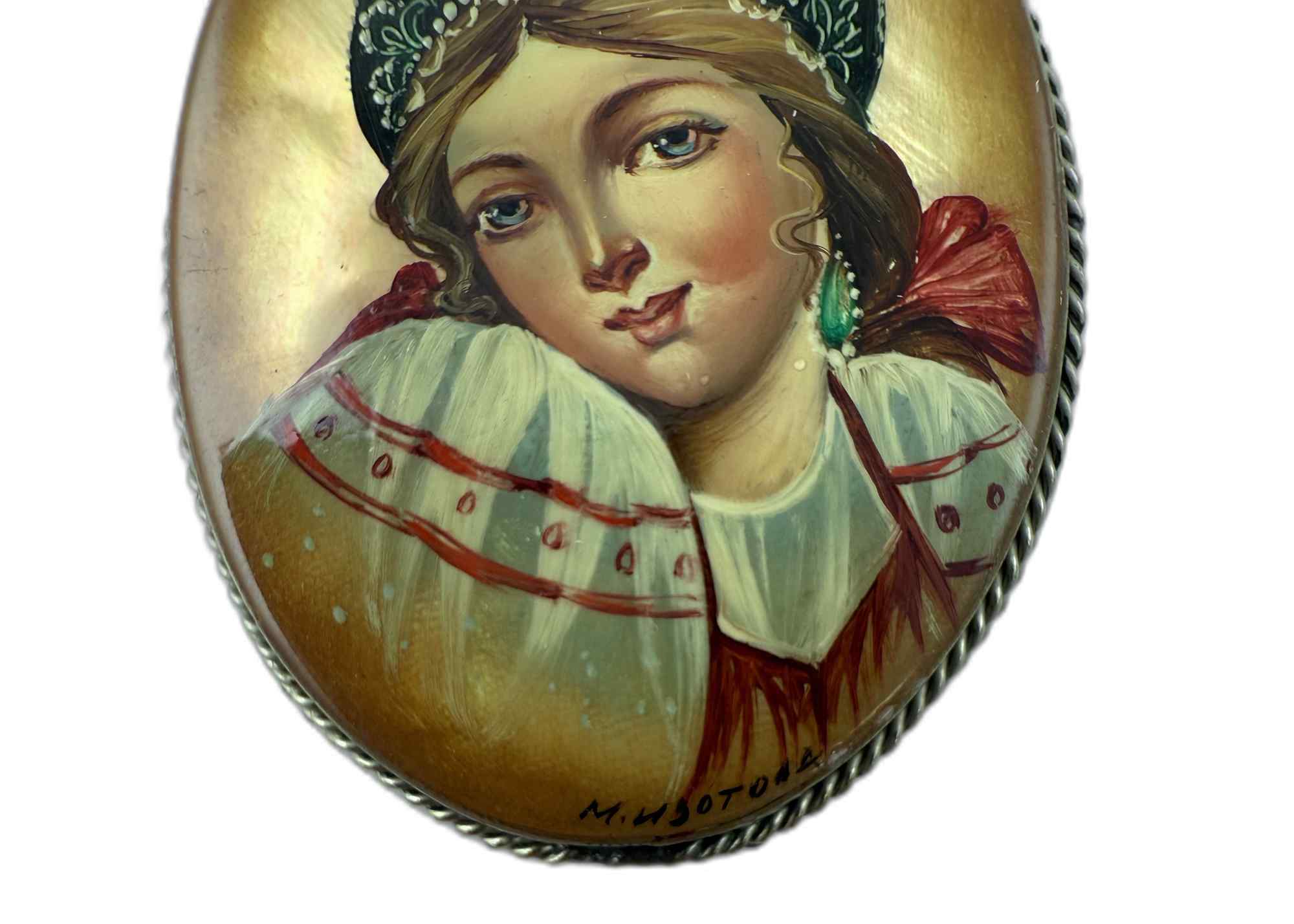 Buy Vintage "Galina" Mother-of-Pearl Portrait Brooch at GoldenCockerel.com
