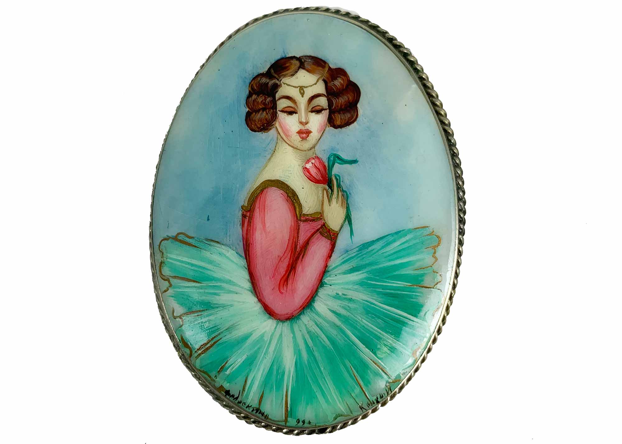 Buy Vintage Mother of Pearl Portrait Brooch at GoldenCockerel.com