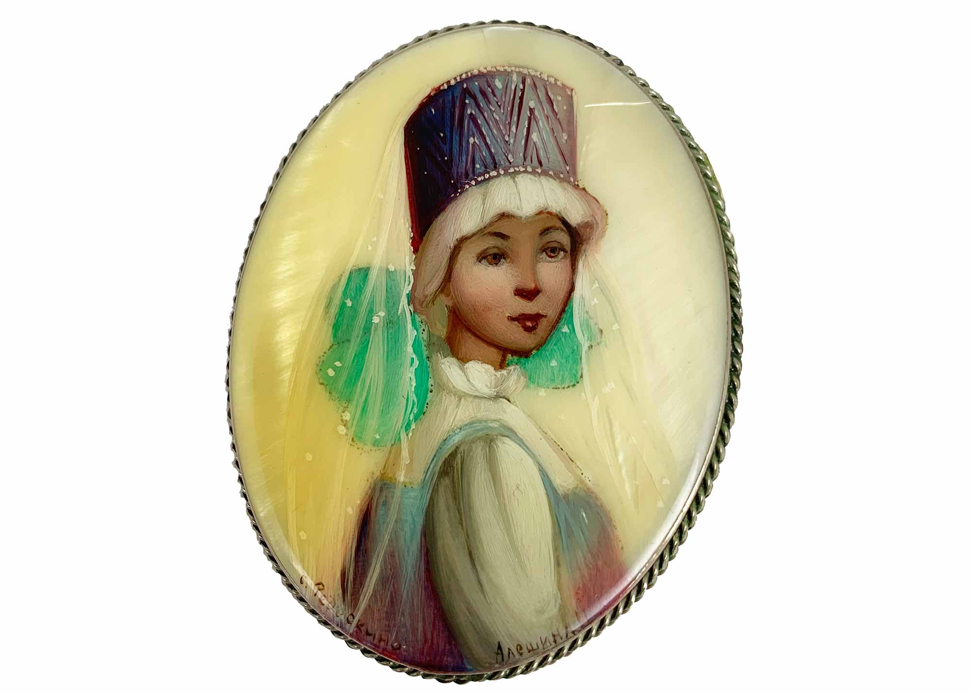 Buy Vintage Mother of Pearl Portrait Brooch at GoldenCockerel.com