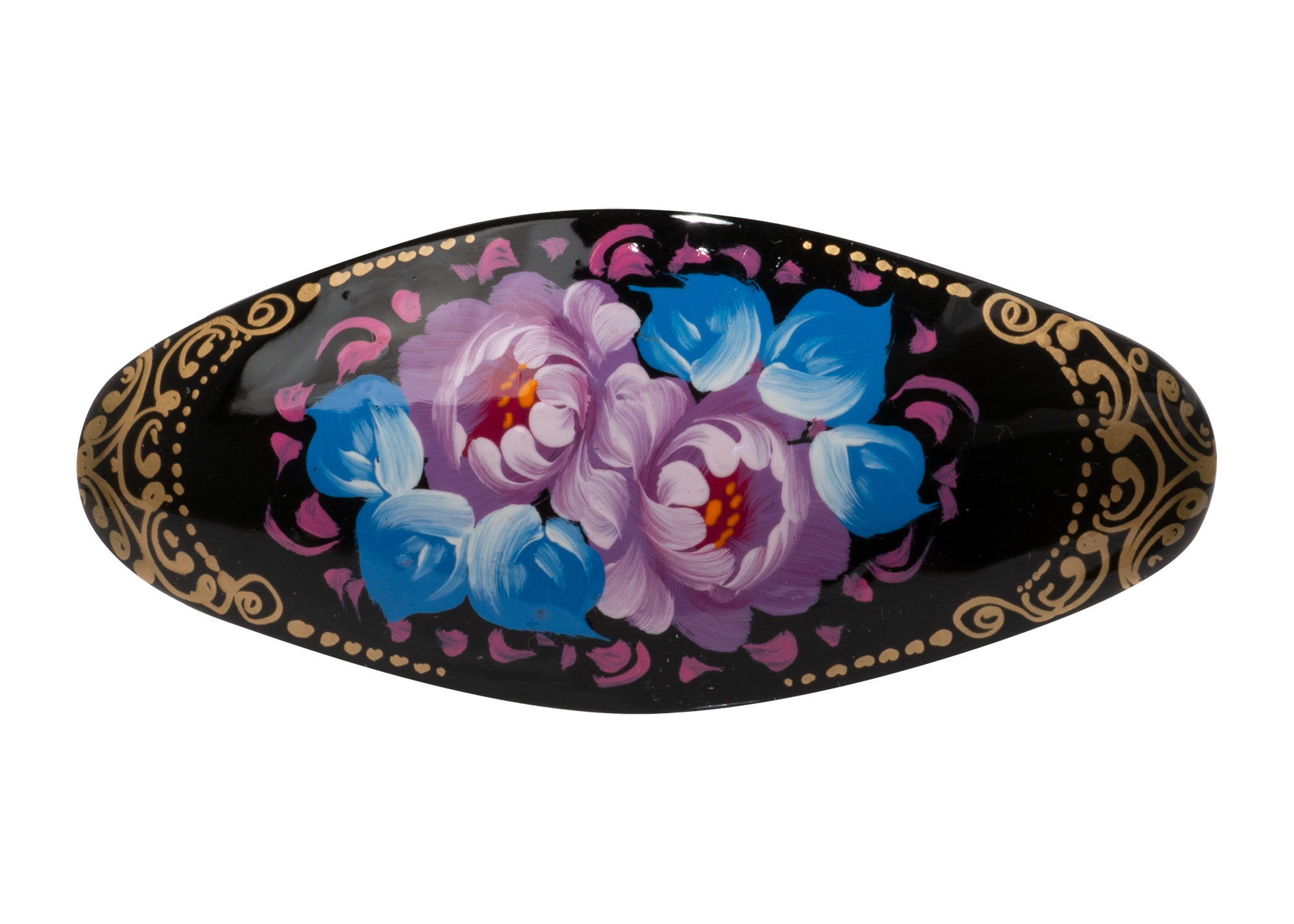 Buy Oval Floral Hair Barrette at GoldenCockerel.com