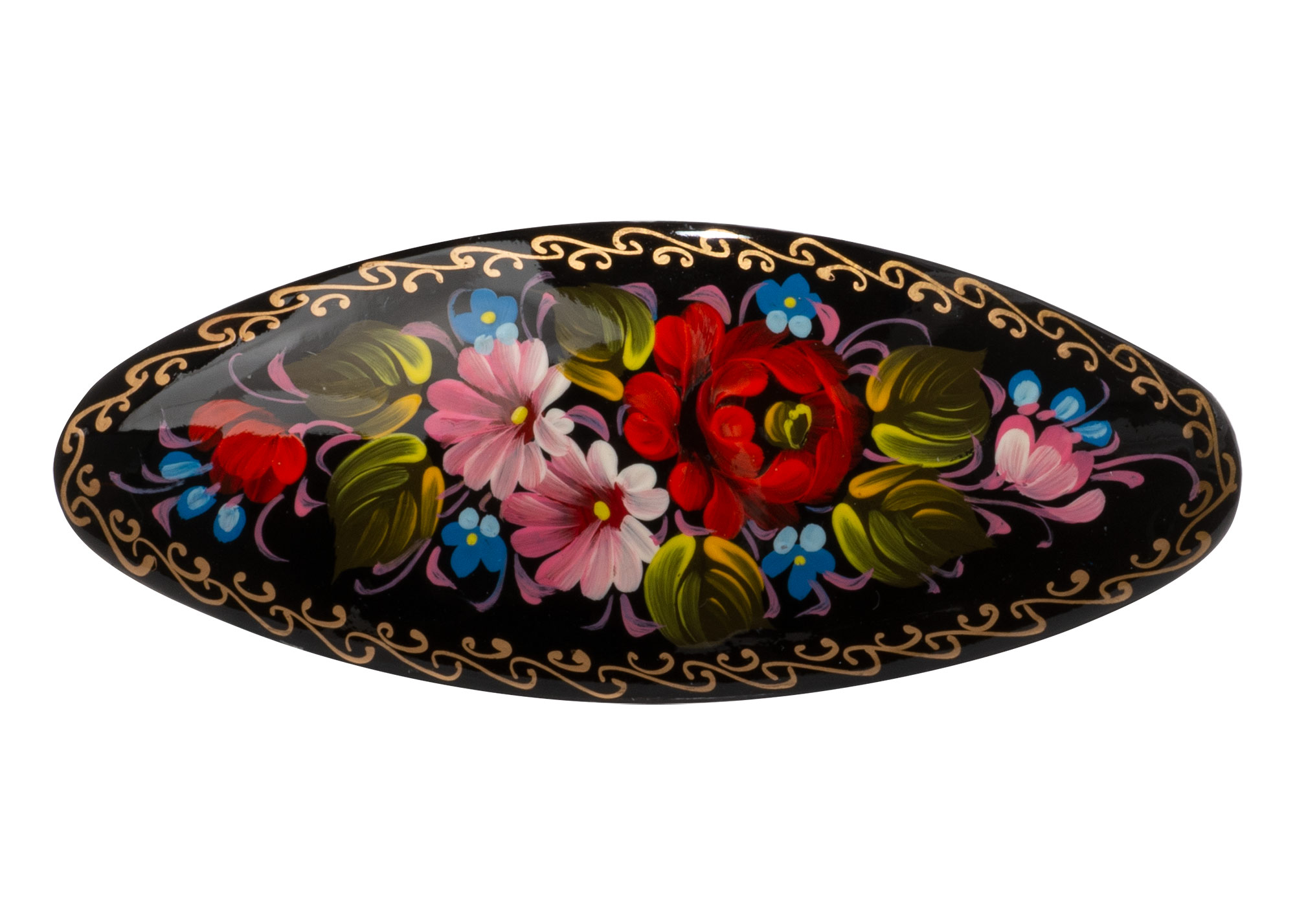 Buy Oval Floral Hair Barrette at GoldenCockerel.com