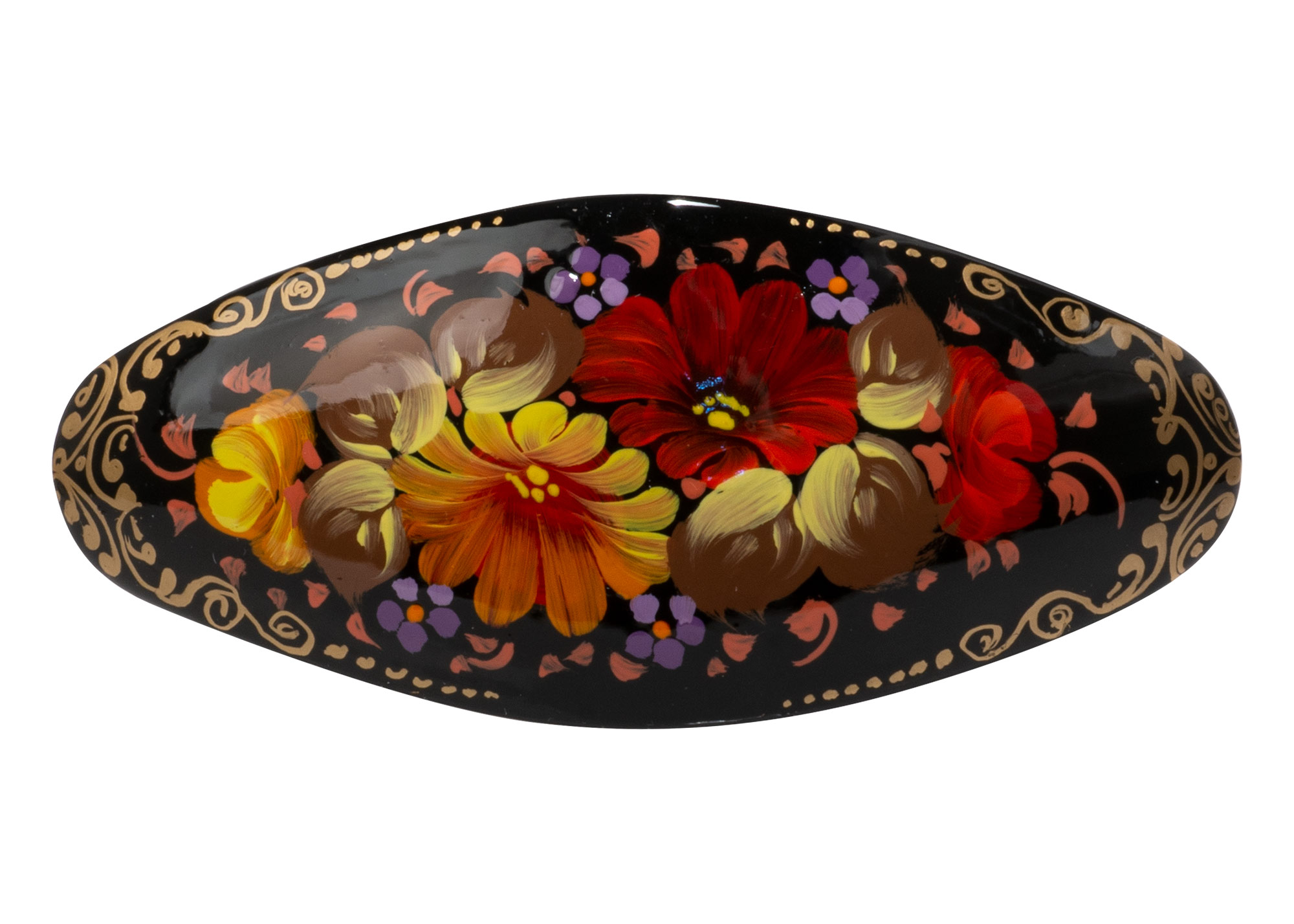 Buy Oval Floral Hair Barrette at GoldenCockerel.com