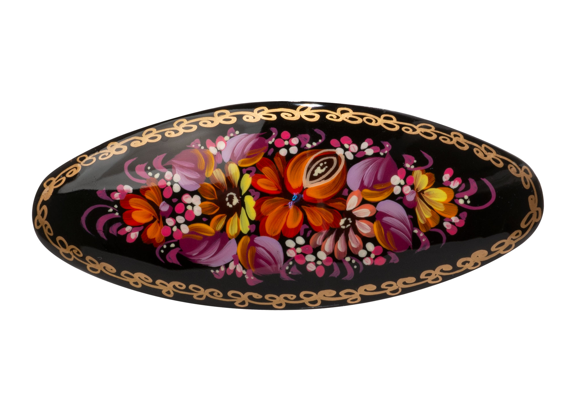 Buy Oval Floral Hair Barrette at GoldenCockerel.com