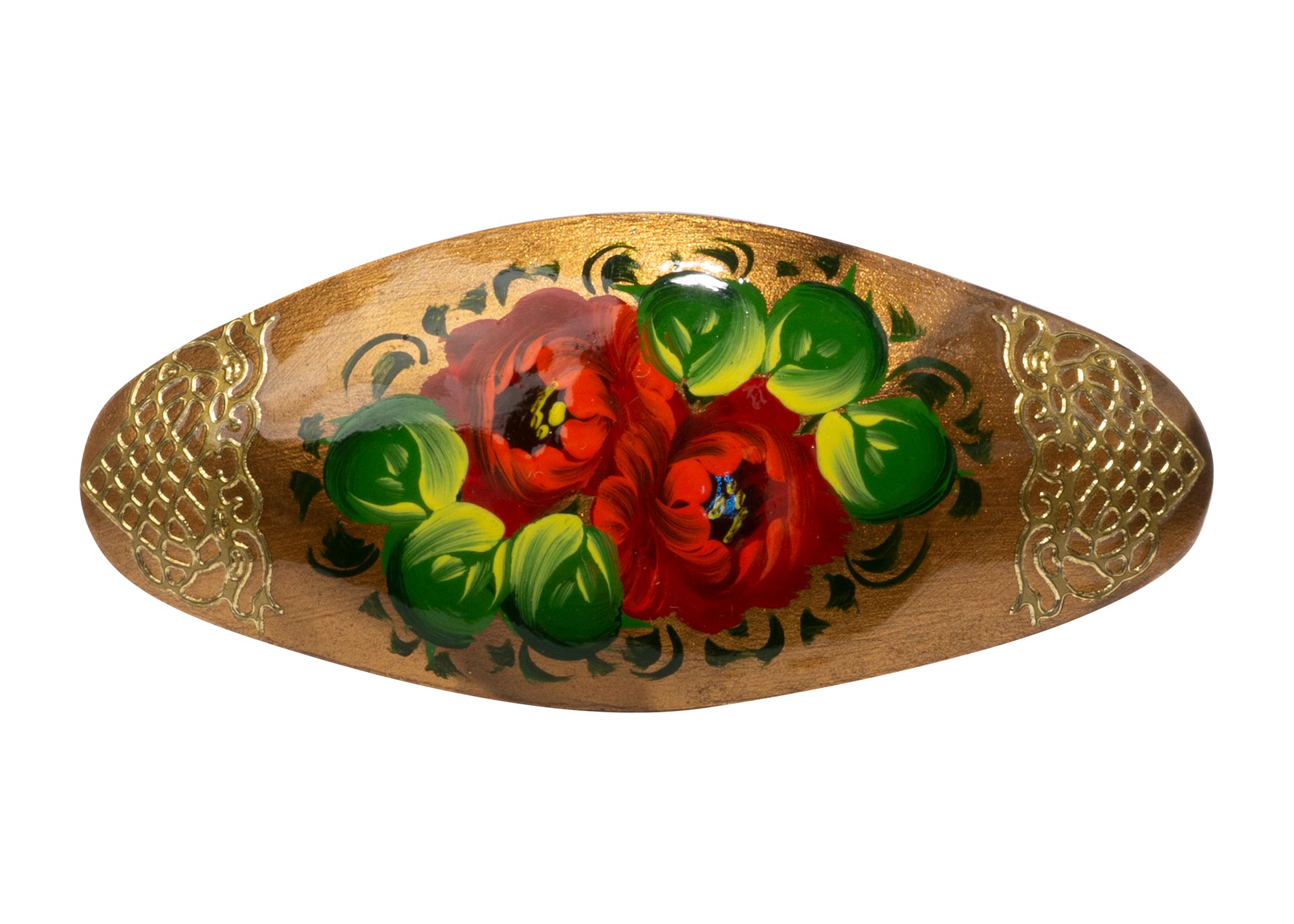 Buy Oval Floral Hair Barrette at GoldenCockerel.com