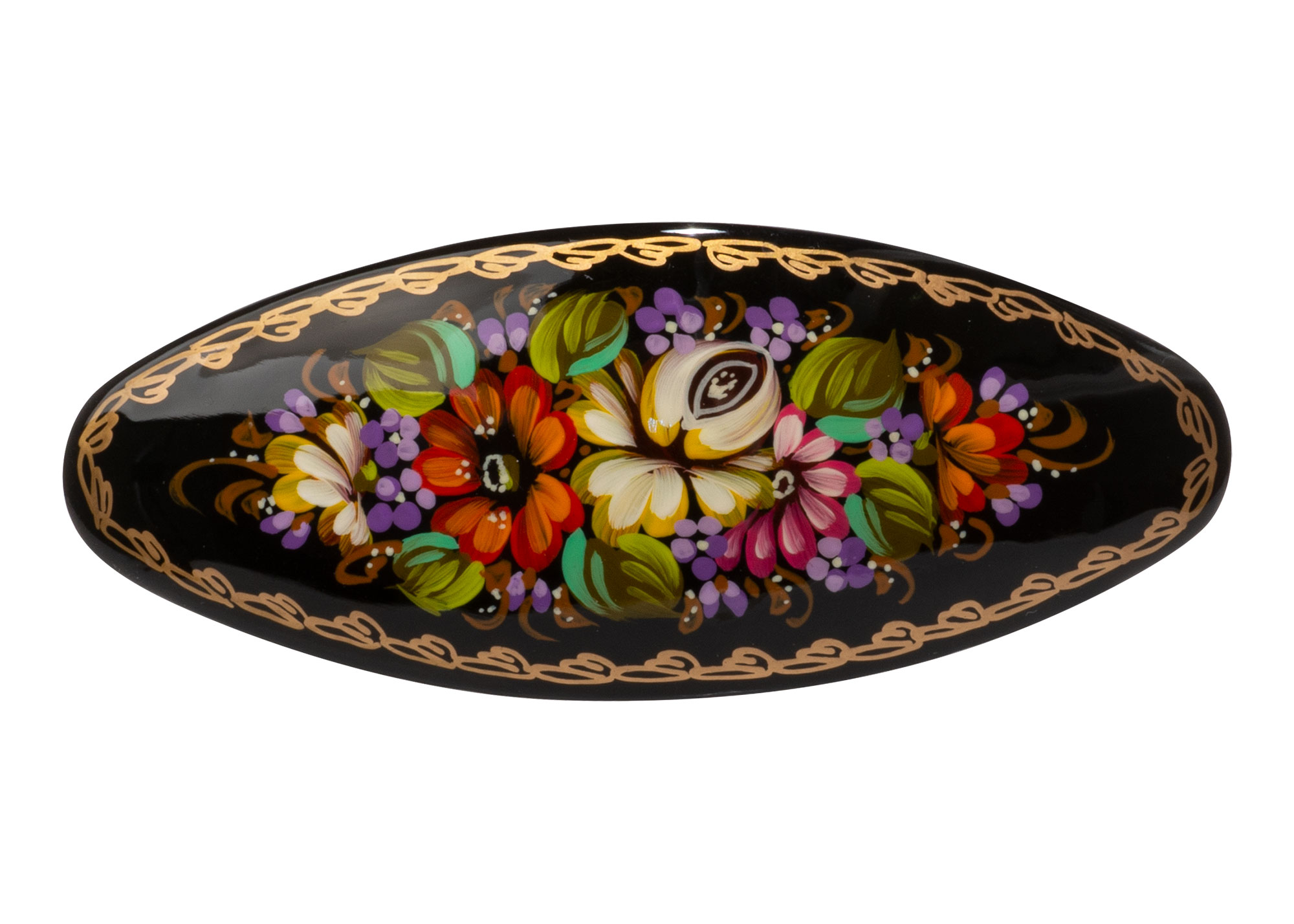 Buy Oval Floral Hair Barrette at GoldenCockerel.com