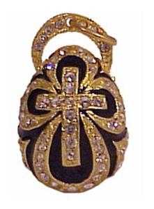 Buy Faberge-Style Egg Pendant "Crystal-outlined Cross" at GoldenCockerel.com