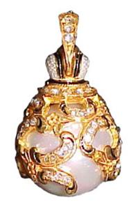 Buy Faberge-Style Egg Pendant "Pearl w/Gold Scroll" at GoldenCockerel.com