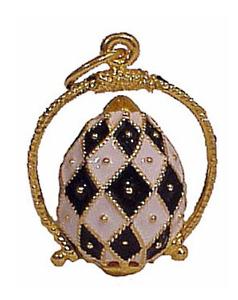 Buy Faberge-Style Egg Pendant "Harlequin in Frame"  at GoldenCockerel.com