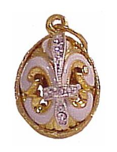 Buy Faberge-Style Egg Pendant "Sm. Reticulated Fleur-de-Lis"  at GoldenCockerel.com