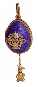 Buy Faberge-Style Egg Pendant "Dog Charm in Bouquet Egg Locket"  at GoldenCockerel.com