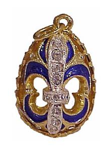 Buy Faberge-Style Egg Pendant "Lg. Reticulated Fleur-de-lis"  at GoldenCockerel.com