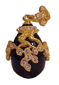 Buy Faberge-Style Egg Pendant "Stone Egg with Crystal Leaves"  at GoldenCockerel.com