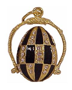 Buy Faberge-Style Egg Pendant "Crystal Checkerboard with Frame"  at GoldenCockerel.com