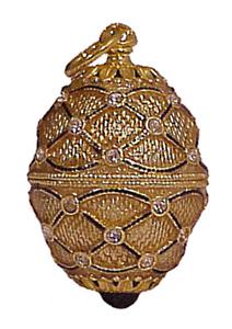 Buy Faberge-Style Egg Pendant "Gold Lattice with Crystals"  at GoldenCockerel.com