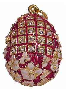 Buy Faberge-Style Egg Pendant "Flowers with Crystal Lattice"  at GoldenCockerel.com