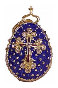 Buy Faberge-Style Egg Pendant "Enamel Cross w/Crystals"  at GoldenCockerel.com