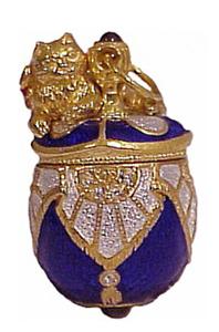 Buy Faberge-Style Egg Pendant "Cat Atop Egg"  at GoldenCockerel.com