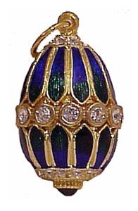 Buy Faberge-Style Egg Pendant "Petals with Crystal Band"  at GoldenCockerel.com